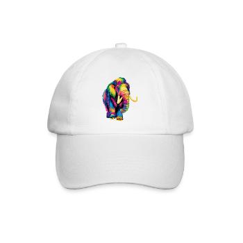Mammut Wollhaarmammut Eiszeit Mammuts Süßes Mammut - Baseballkappe - Weiß/Weiß - Vorne