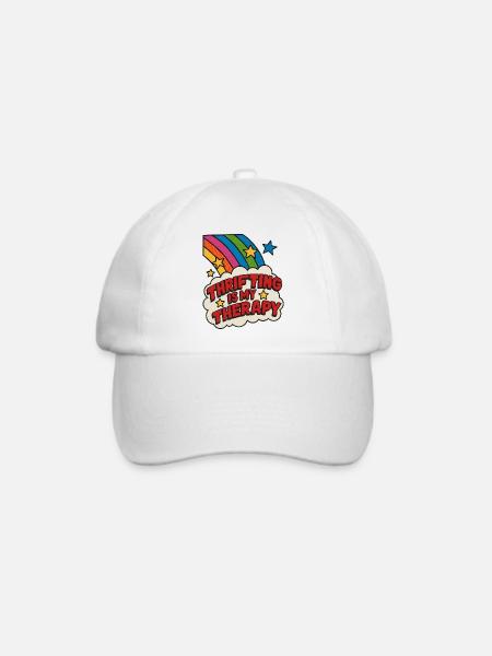 Secondhand-Therapie Regenbogenpflaster - Baseballkappe - Weiß/Weiß