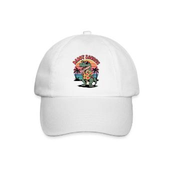 Daddy Saurus Dinosaurier - Baseballkappe - Weiß/Weiß - Vorne