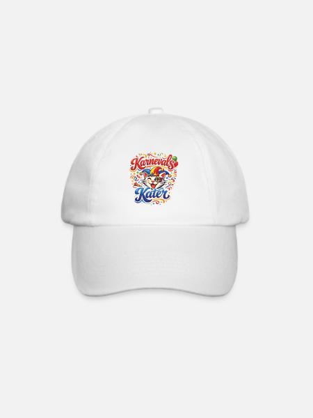 Karnevals Kater Fasching Kostüm - Baseballkappe - Weiß/Weiß