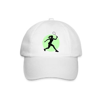 Badminton Spielerin Vorhand - Baseballkappe - Weiß/Weiß - Vorne