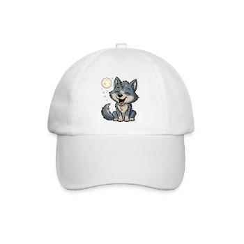 Mondlicht Wolfchen Kuschel - Baseballkappe - Weiß/Weiß - Vorne