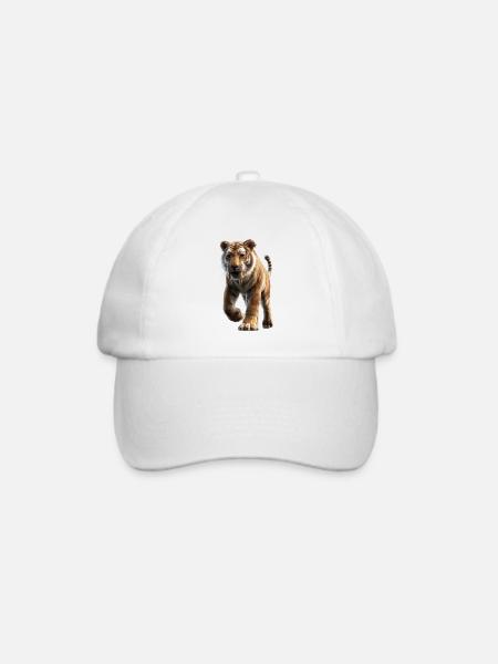 Säbelzahntiger Smilodon Raubkatze Säbelzahn Tiger - Baseballkappe - Weiß/Weiß