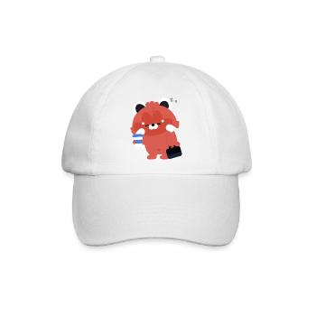 Kawaii Red Panda mit Kaffee - Baseballkappe - Weiß/Weiß - Vorne