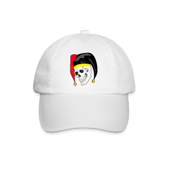 Harlekin-Schädel: Rebellen-Stil und Gold - Baseballkappe - Weiß/Weiß - Vorne