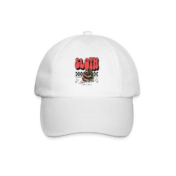 Sloth Relax – Chill Faultier Cannabis Design - Baseballkappe - Weiß/Weiß - Vorne