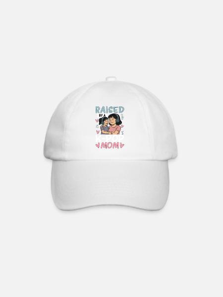 Raised By A K-Pop Mom - Baseballkappe - Weiß/Weiß