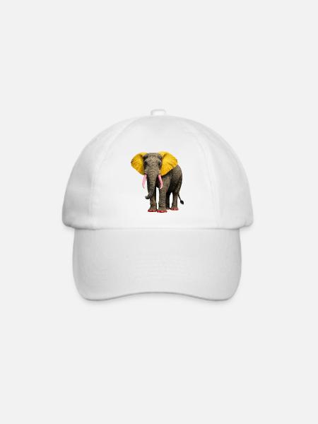 Elefanten Diva: Pop Art Design mit bunten Akzenten - Baseballkappe - Weiß/Weiß