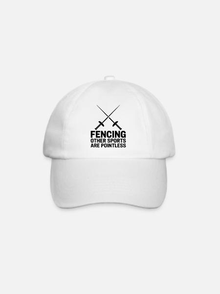 Fechten Sprüche Lustiges Fechten Geschenk - Baseballkappe - Weiß/Weiß