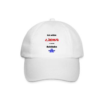 Ich wähle Links - Baseballkappe - Weiß/Weiß - Vorne