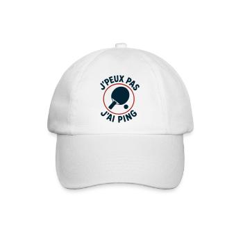 Ich kann nicht, ich ping. - Baseballkappe - Weiß/Weiß - Vorne