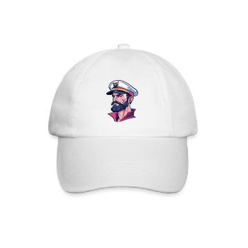 Kapitän im Neon-Comicstil - Baseballkappe - Weiß/Weiß - Vorne
