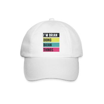 Ich bin Brian Mache Brian Dinge Retrofarben - Baseballkappe - Weiß/Weiß - Vorne