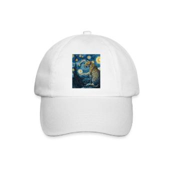 Leopard Van Gogh - Baseballkappe - Weiß/Weiß - Vorne