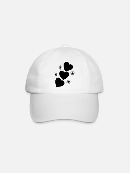Hearts & Stars - Baseballkappe - Weiß/Weiß
