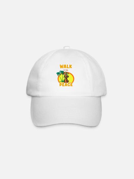 Geh für Frieden Hund - Baseballkappe - Weiß/Weiß
