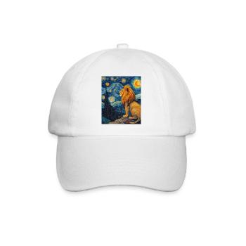Löwe Van Gogh - Baseballkappe - Weiß/Weiß - Vorne