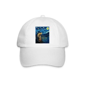 Otter Van Gogh - Baseballkappe - Weiß/Weiß - Vorne
