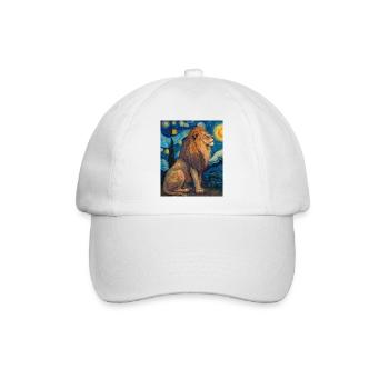 Löwe Van Gogh - Baseballkappe - Weiß/Weiß - Vorne