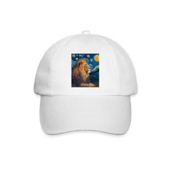 Löwe Van Gogh - Baseballkappe - Weiß/Weiß - Vorne