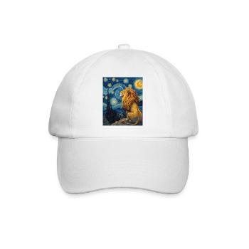 Löwe Van Gogh - Baseballkappe - Weiß/Weiß - Vorne