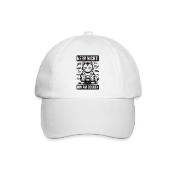 Nerv nicht bin am Zocken Gamer Katze Design - Baseballkappe - Weiß/Weiß - Vorne