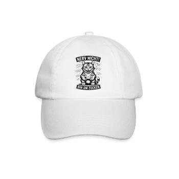 Nerv nicht bin am Zocken Gamer Katze Design - Baseballkappe - Weiß/Weiß - Vorne