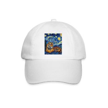 Tiger Van Gogh - Baseballkappe - Weiß/Weiß - Vorne