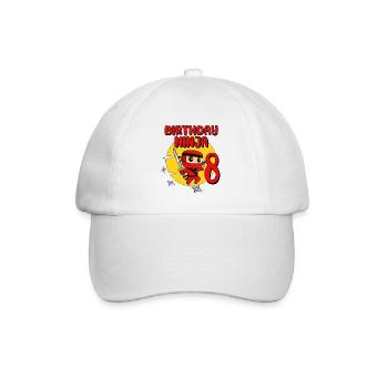 Birthday Ninja 8 Year Old Birthday Party Gift - Baseballkappe - Weiß/Weiß - Vorne