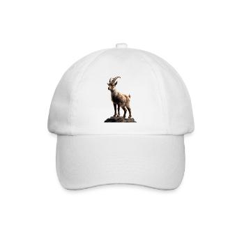 Steinbock Ziege Alpensteinbock Capricorn Ziegen  - Baseballkappe - Weiß/Weiß - Vorne