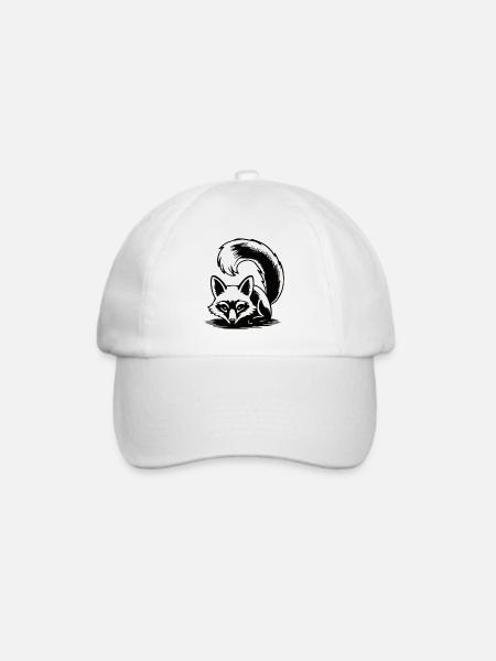 Lunar Fox Silhouette - Baseballkappe - Weiß/Weiß