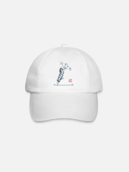 Schwalbenschwanz Raupe mit Kanji Stempel - Baseballkappe - Weiß/Weiß