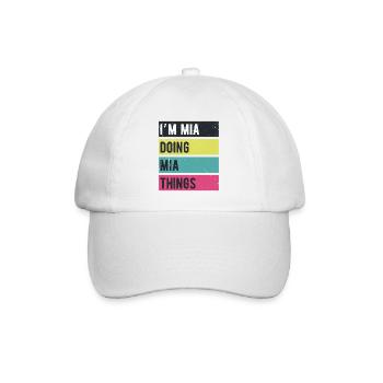 Ich bin Mia Mache Mia Dinge Retrofarben - Baseballkappe - Weiß/Weiß - Vorne