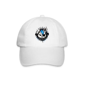 Punk Kaninchen mit Irokese und Eyepatch  - Baseballkappe - Weiß/Weiß - Vorne