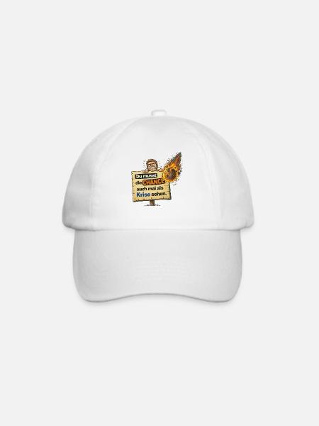 Chance als Krise Spruch Design - Baseballkappe - Weiß/Weiß