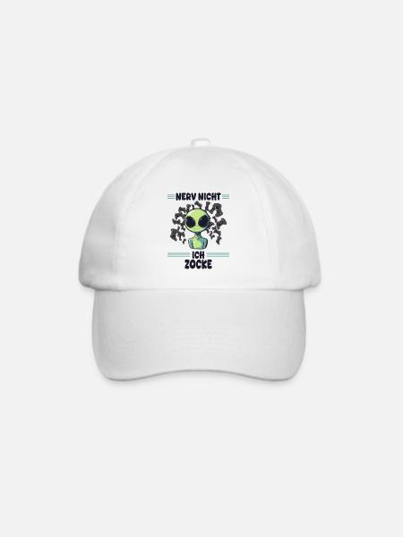 alien gaming zocken - Baseballkappe - Weiß/Weiß