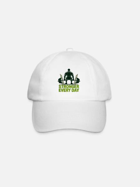 Stärkeres tägliches Heben - Baseballkappe - Weiß/Weiß