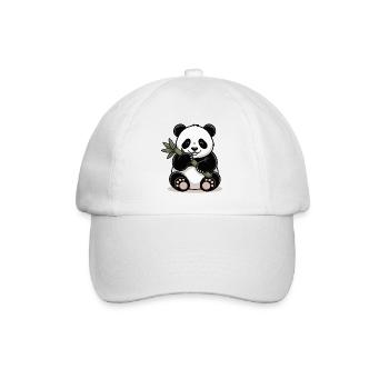 Panda Bambus - Baseballkappe - Weiß/Weiß - Vorne