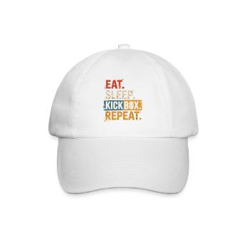 Eat Sleep Kickbox Repeat - Baseballkappe - Weiß/Weiß - Vorne