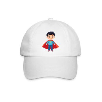 Kleiner Superheld mit Stern Superheldenkind Motiv - Baseballkappe - Weiß/Weiß - Vorne