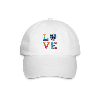 Farbenfrohes Pudel-Pop-Art-Liebes-Hundeliebhaber-Design - Baseballkappe - Weiß/Weiß - Vorne