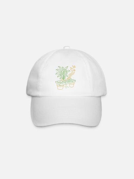 Grüner Groove DJ-Pflanzen - Baseballkappe - Weiß/Weiß