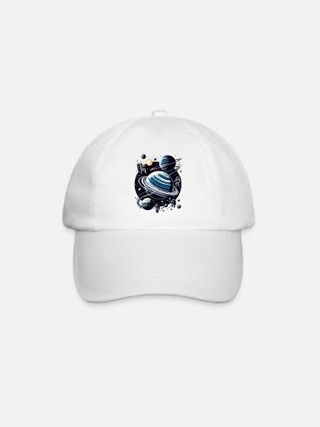 Ringplaneten Orbit: Astronauten - Baseballkappe - Weiß/Weiß