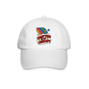 Secondhand-Therapie-Regenbogenaufkleber - Baseballkappe - Weiß/Weiß - Vorne