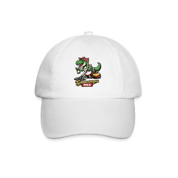 Tyrannosaugus Rex mit Staubsauger - Baseballkappe - Weiß/Weiß - Vorne