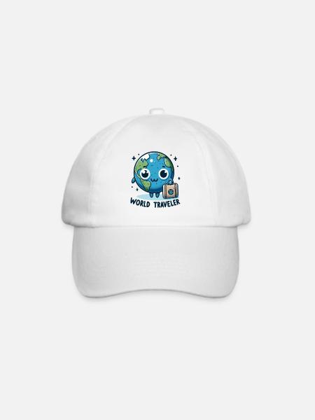 Weltkugel Abenteuer Cartoon - Baseballkappe - Weiß/Weiß