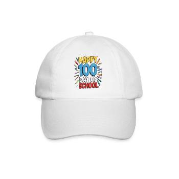 Hundertster Schultag Jubel Design - Baseballkappe - Weiß/Weiß - Vorne