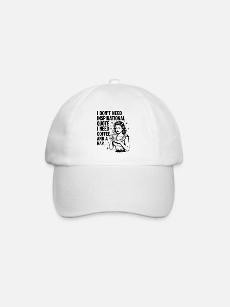 Echte Kaffeeliebe Nickerchen Statement - Baseballkappe - Weiß/Weiß