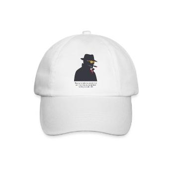 Noir-Silhouette mit Zigarre - Baseballkappe - Weiß/Weiß - Vorne