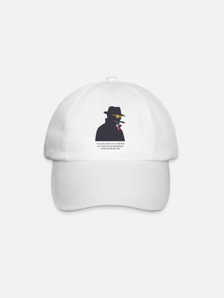 Noir-Silhouette mit Zigarre - Baseballkappe - Weiß/Weiß